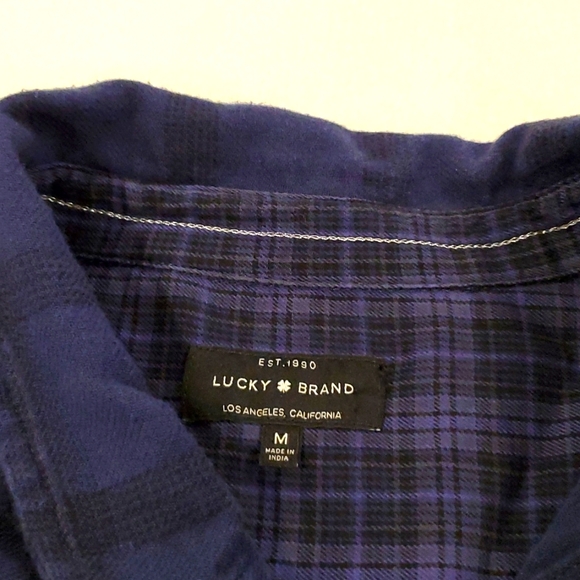 Blue Lucky Brand Plaid Shirt - Picture 3 of 5